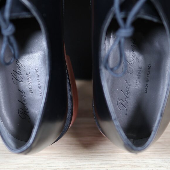 Robert Clergerie Shoes Mens Sz 8.5 E Wide Black Derby Leather Made in France - Picture 5 of 9